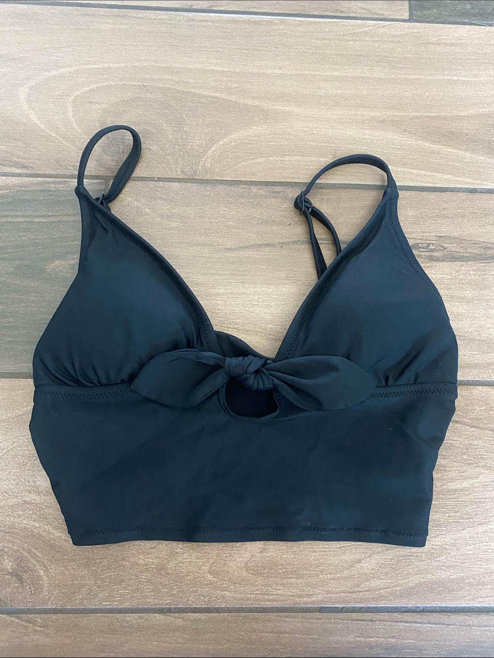 aerie Black Knot-Front Bralette